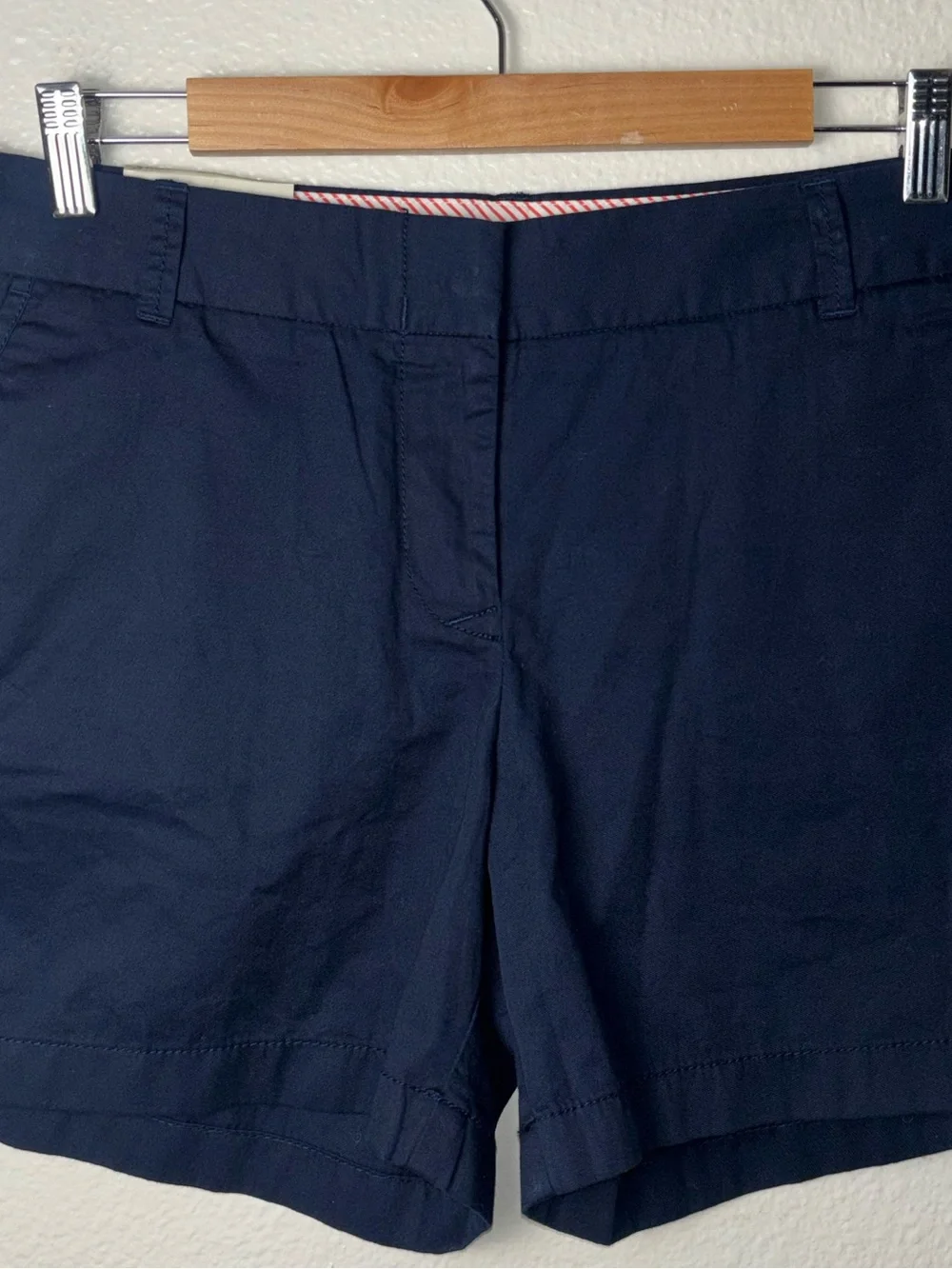 NWT J. Crew City Fit Chino Shorts Navy Blue 100% cotton 5
